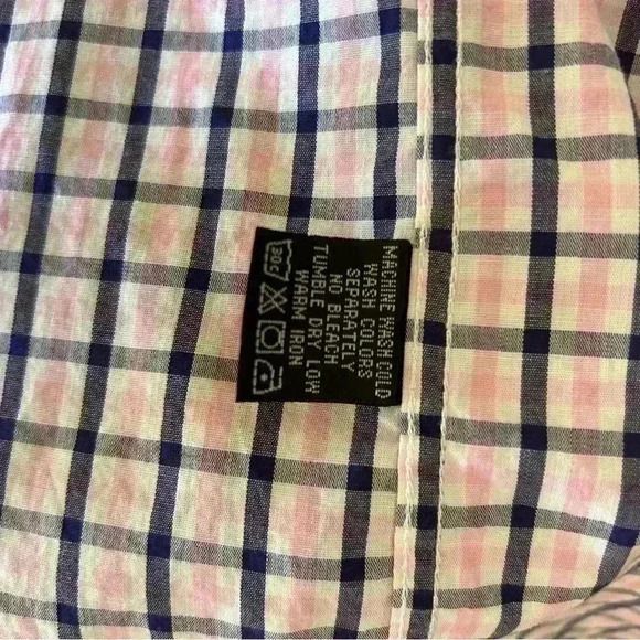 English Laundry Men’s Dress Shirt. Size 16-16.5, Large. Navy/Pink. Preowned. - Picture 8 of 8